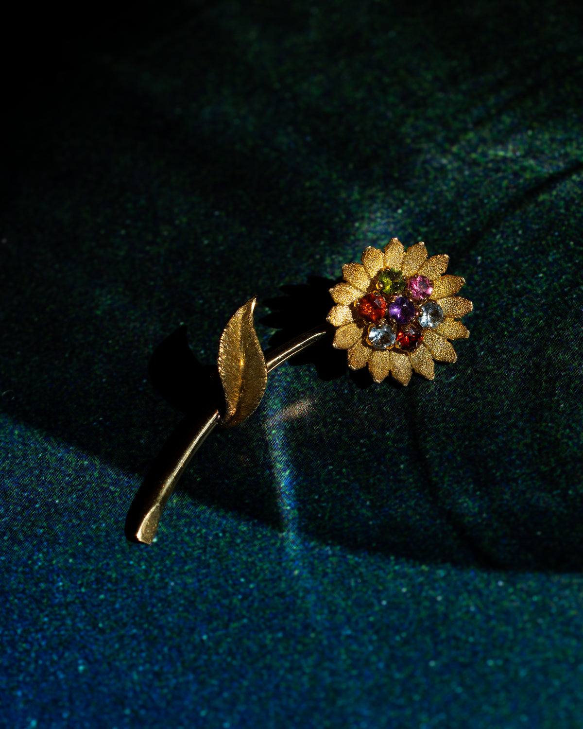 Carl Bucherer 18k Gold Multicolour Gemstone Flower Brooch