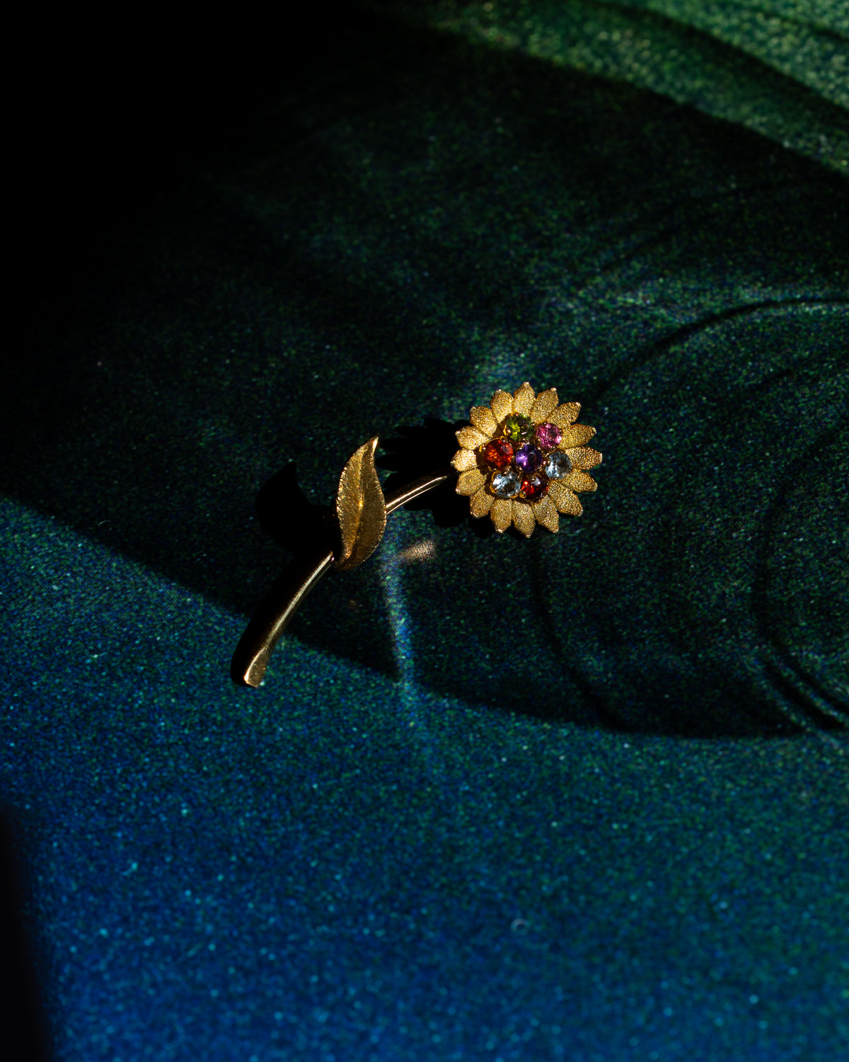 Carl Bucherer 18k Gold Multicolour Gemstone Flower Brooch
