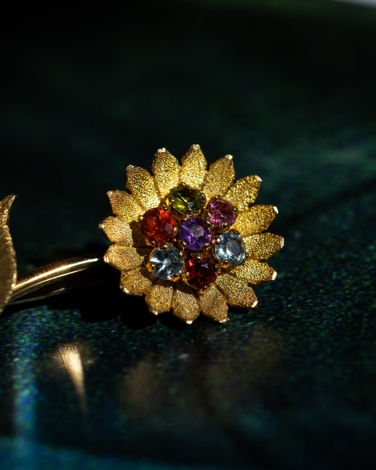 Carl Bucherer 18k Gold Multicolour Gemstone Flower Brooch